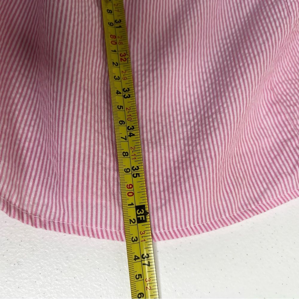 Christian Caliendo Pink White Stripe Seersucker Halter Bow Dress Women Small - Picture 16 of 16